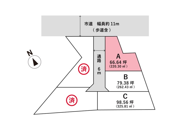 【販売中】山形市 千代田A区画イメージ