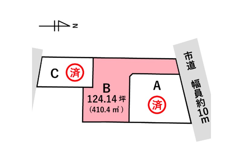 【販売中】寒河江市 中谷地B区画イメージ