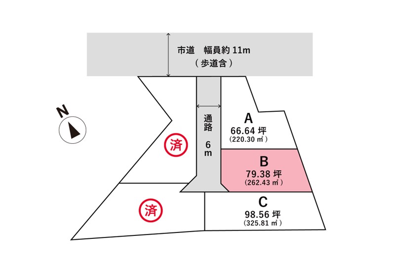 【販売中】山形市 千代田B区画イメージ