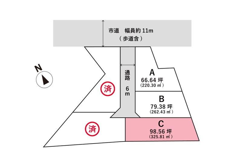 【販売中】山形市 千代田C区画イメージ